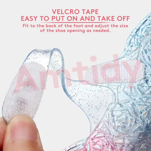 Vista 3 de Zapatos bajos tipo princesa inspirados en disfraces de Frozen, Elsa y reina de nieve, para niñas, sandalias para cumpleaños