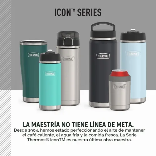 Vista 8 de THERMOS ICON SERIES, aislante delgado para latas de bebidas, 12 onzas, Glacier, acero inoxidable aislado al vacío