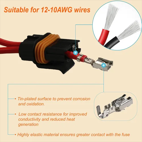 Vista 3 de Conjunto de portafusibles ATO ATC sellado impermeable Kit de cable existente para fusibles ATO ATC (paquete de 6)