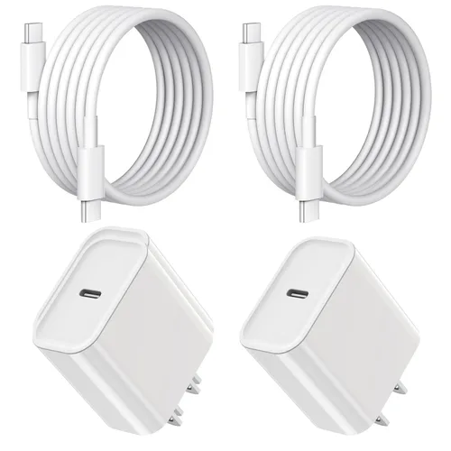 Vista 9 de Cargador de iPhone de carga rápida para iPhone 14, paquete de 2 bloques de pared USB C con enchufe de cargador y cable de carga USB C a Lightning