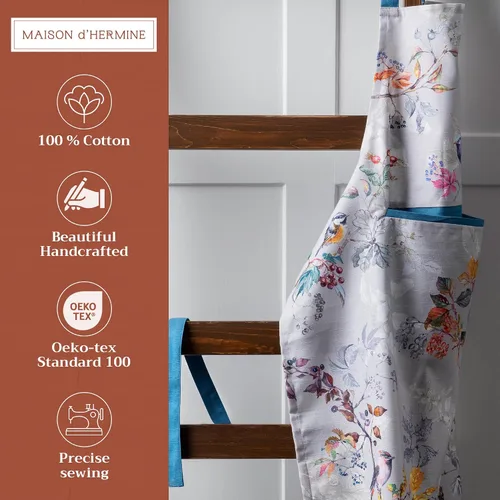 Vista 1090 de Maison d' Hermine Delantales para mujer con bolsillo, 100% algodón (27.50 x 31.50 pulgadas)