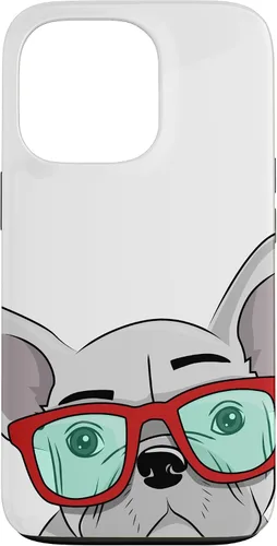 Vista 10 de French Bulldog Cute Glasses Frenchie Case for iPhone 17