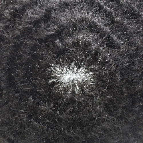 Vista 4 de Afro Toupee para hombres negros, unidad de cabello humano brasileño de encaje francés para hombres afroamericanos africanos y negros, sistema
