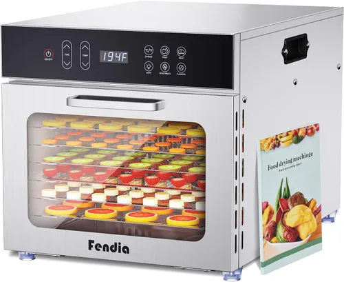 Vista 8 de Deshidratador de alimentos para carne seca, 9 bandejas grandes de acero inoxidable, deshidratador de frutas de 800 W con control remoto
