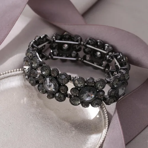 Vista 3 de EVER FAITH Round Austrian Crystal Vintage Style Elastic Stretch Bracelet