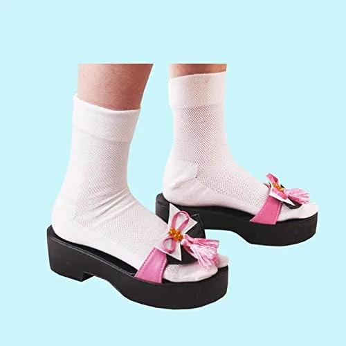 Vista 4 de COSGOGO Juego de anime Kamisato Ayaka - Zapatos de cosplay para fiestas de Halloween, juego de rol, mujeres y hombres