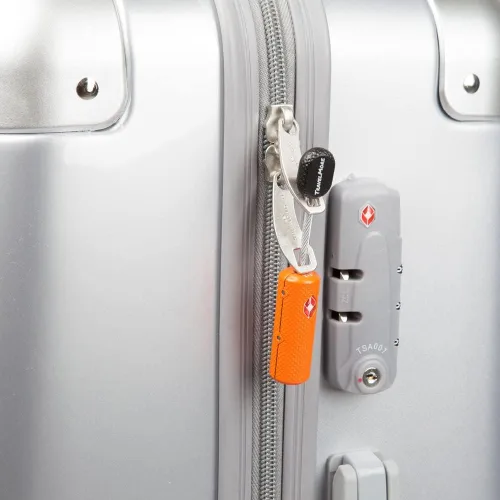 Vista 7 de Paquete de 4 cerraduras de equipaje aprobadas por la TSA con llaves para viajes, mini candado flexible ultra seguro y material de aleación de zinc