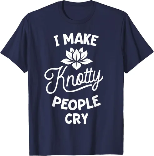 Vista 74 de Camiseta divertida de terapia de masaje I Make Knotty People Cry, Negro, S