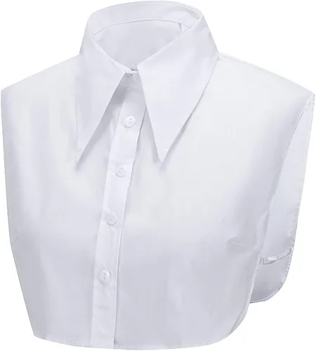 Vista 4 de DNLKWGO Media camisa blanca con cuello Dickey - Blusa de cuello falso desmontable para mujer