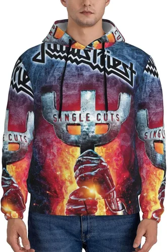 Vista 5 de HLQkshWr Sudadera con capucha para hombre con cordón y bolsillo