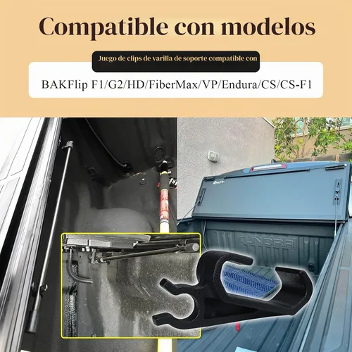 Vista 4 de 2 clips de cubierta Tonneau 351B0024 Sustituto para clips de varilla