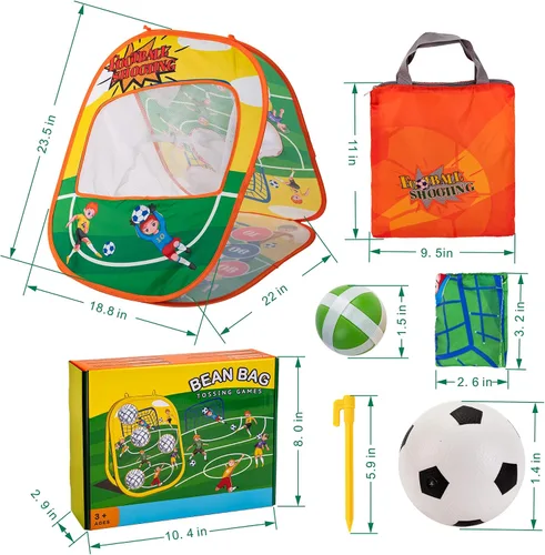 Vista 6 de Sundaymot Juguete de lanzamiento de bolsas de frijol, juguetes de juego de fútbol. Juguetes para niños pequeños para exteriores/interiores