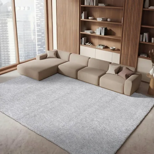 Vista 100 de SAFAVIEH Colección August Shag - Alfombra de área de 6 x 9 pies, color lila, diseño sólido, no desprende pelusa y de fácil cuidado, grosor de 1.2