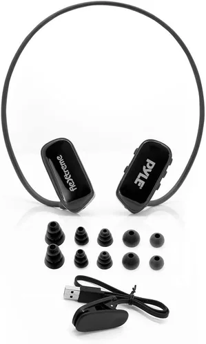 Vista 3 de Pyle PSWP28BK PSWP28BK - Auriculares Bluetooth con reproductor de MP3 y Bluetooth con batería recargable incorporada Bluetooth con memoria flash