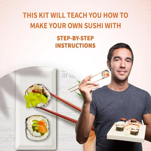 Vista 4 de SpiceBox Kit de fabricación de sushi para principiantes con cómo hacer libro de sushi, juego de rollos fáciles, manualidades y manualidades