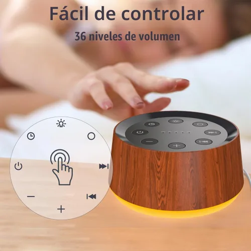 Vista 5 de Máquina de Sonido de Ruido Marrón con 30 Sonidos Relajantes, Luz Nocturna de 12 Colores, Máquina de Ruido Blanco para Adultos, Bebés y Niños