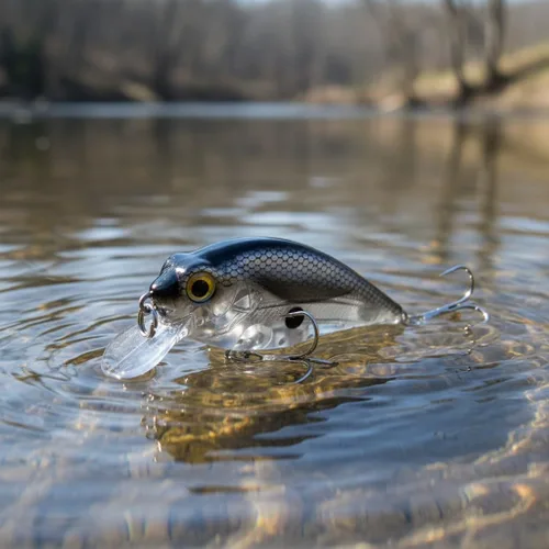 Vista 4 de Juego de 5 señuelos de cigüeñal de pesca suspendidos, cebos de manivela Jerkbaits Minnow, cebo de manivela con cuentas de traqueteo, como cebos