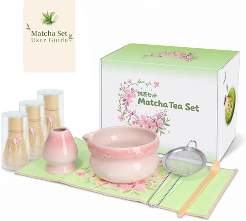Vista 8 de Matcha Whisk Set With Bowl: 3 Replacement Bamboo Whisks Green