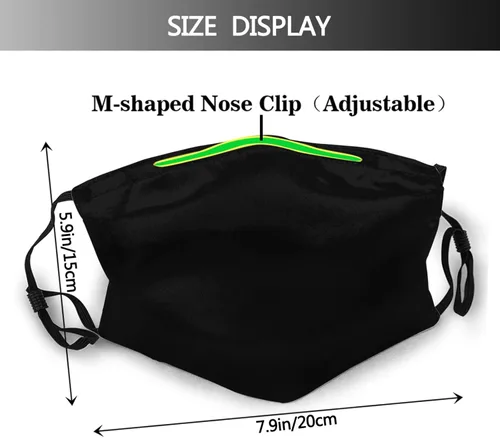 Vista 4 de 2 máscaras faciales ajustables, lavables, reutilizables, con cintas ajustables para las orejas, bandana