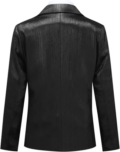Vista 3 de SWOTGdoby Trajes ajustados para niños, 4 piezas, chaleco, chaleco, pantalones, chaqueta de lazo con bordes dorados para bodas, fiestas, bailes