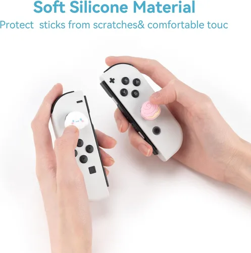Vista 2 de Yocore Switch Thumb Grip Caps,Soft Silicone Thumb Grips,Analog Soft Silicone Joystick Caps Stick Caps for SwitchOLEDSwitch Lite,4 Pcs-DEG