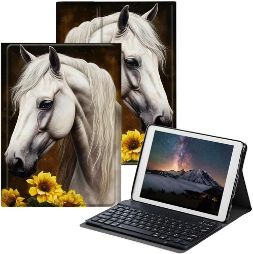 Vista 26 de Funda para Samsung Galaxy Tab S6 Lite 2022/2020 con teclado inalámbrico desmontable y soporte ajustable para proteger la tableta para Samsung Galaxy