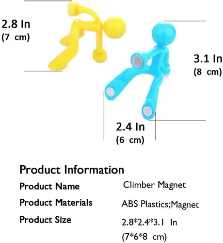 Vista 2 de Creative Wall Climbing Villain - Imanes para refrigerador, imán para colgar en la llave (negro, blanco, azul, naranja)