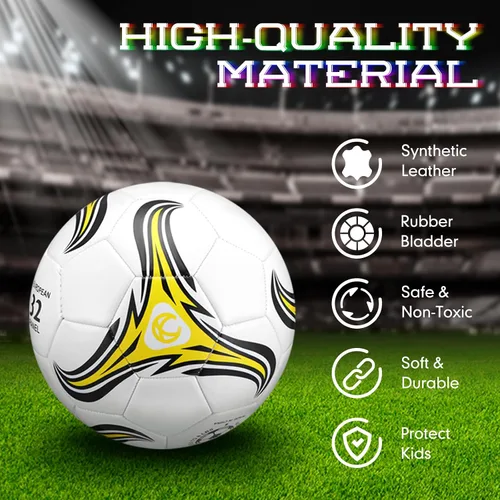 Vista 4 de Lenwen 12 pelotas de fútbol con inflador a granel, tamaño oficial 5, 4, 3, niños, adolescentes, adultos, deportes en interiores y exteriores, regalo
