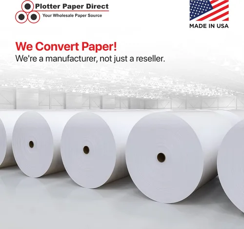 Vista 6 de Plotter Paper Direct Papel trazador blanco translúcido de 24 pulgadas x 150 pies, 18 libras, núcleo de 2 pulgadas, para impresión CAD en impresoras