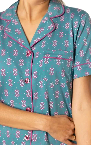 Vista 3 de PajamaGram Pijama de algodón para mujer - Conjunto de pijama capri para mujer, 100% algodón