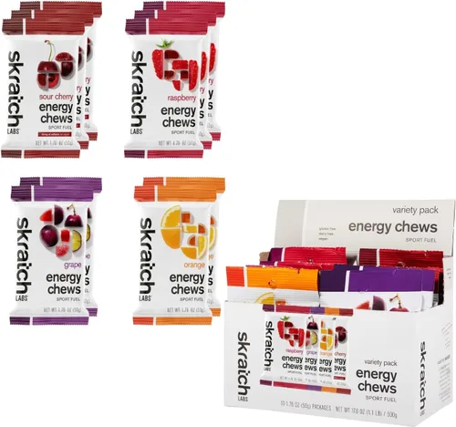 Vista 13 de Skratch Labs Energy Chews Gomitas de cafeína para correr, ciclismo y rendimiento deportivo, alternativa al gel, cereza agria (paquete de 10), sin