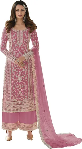 Vista 8 de STELLACOUTURE India paquistaní Eid festival red bordado material salwar kameez traje para las mujeres con dupatta 2406-O