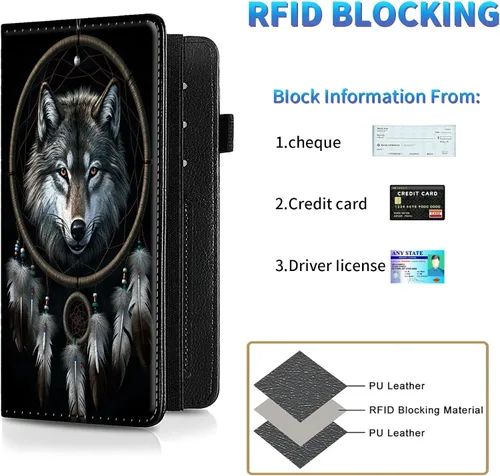 Vista 22 de Funda para chequera para hombres y mujeres, cartera de cuero RFID con ranuras para tarjetas de crédito, soporte de cheques duplicados personales