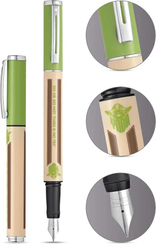 Vista 2 de Sheaffer Pop Star Wars Yoda - Pluma estilográfica con borde cromado y punta mediana