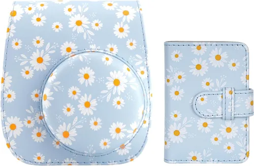 Vista 18 de Funda para cámara instantánea compatible con Fujifilm Instax Mini 12 11/9/8/8+ bolsa de piel sintética con bolsillo y correa ajustable para el Negro
