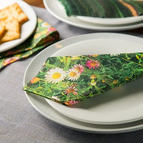 Vista 5 de Juvale Servilletas de papel de margarita, papel de seda absorbente de 2 capas, decoración de fiesta de jardín y despedida de soltera, servilletas
