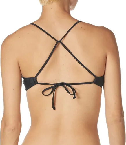 Vista 3 de Volcom Top de bikini con cuello redondo simple y sólido para mujer