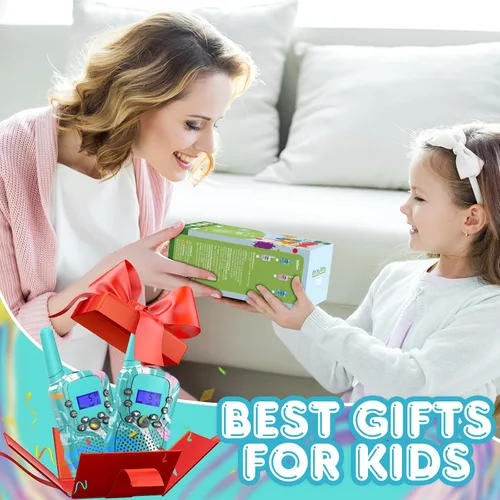 Vista 3 de Selieve Juguetes de regalo para niños de 3, 4, 5, 6, 7, 8 años, walkie talkies para niños de largo alcance, paquete de 2 con 22 canales, linterna