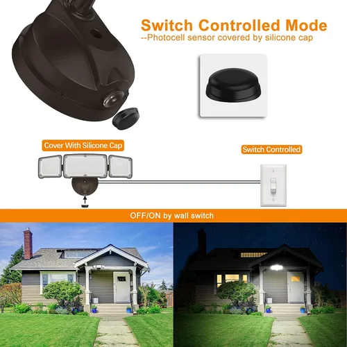 Vista 4 de LEPOWER Luces de seguridad LED de 3500 lm del anochecer al amanecer al aire libre, luz de inundación al aire libre de 35 W con fotocélula, 5500 K
