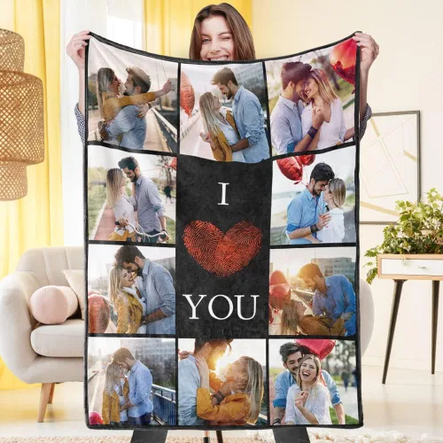 Vista 20 de VEELU Manta personalizada con imagen, mantas de fotos personalizadas con imagen, manta para el día de la madre para mamá papá, regalos