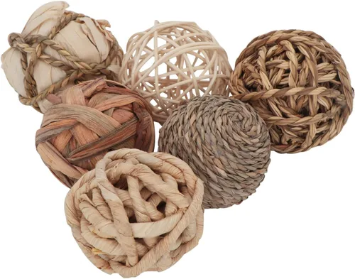 Vista 5 de Kesywale Juego de 6 bolas decorativas para rellenos de cuencos de centro de mesa, bolas de mimbre de ratán surtidas de 2.8 pulgadas, esferas