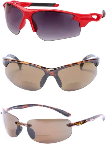 Vista 11 de Mass Vision 'The Allstars' - 3 pares de nuestros lentes de sol unisex bifocales ligeros más populares Negro
