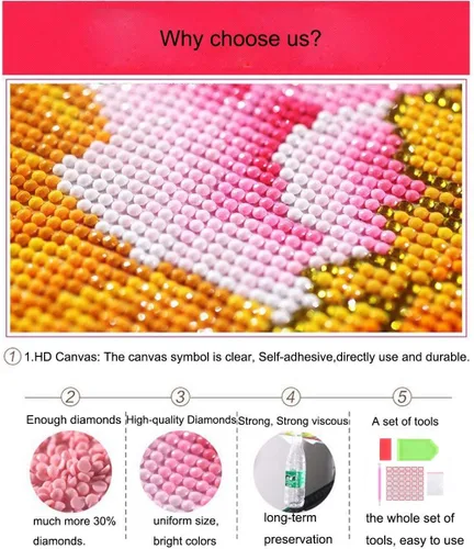 Vista 5 de UNIME - Kit de pintura de diamantes 5D de taladro completo, kit de pintura de diamantes de imitación para adultos y principiantes, manualidades