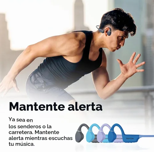 Vista 3 de Raycon Auriculares de conducción ósea, auriculares deportivos Bluetooth de oreja abierta con micrófono, auriculares resistentes al agua IP68