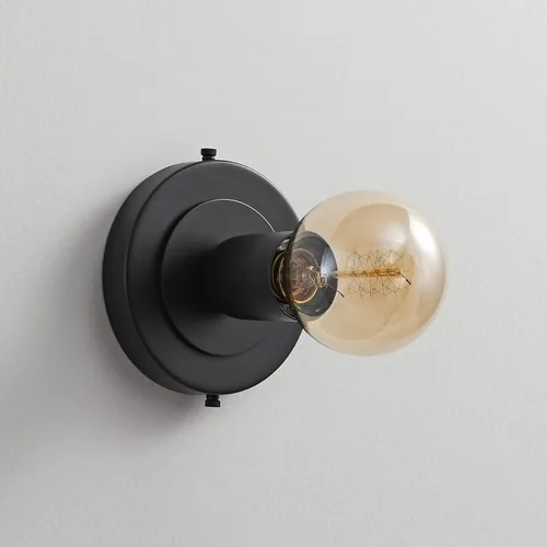 Vista 2 de BRIGHTTIA Luna Uno - Aplique de pared de 1 luz, accesorio industrial moderno de mediados de siglo para pared y techo, lámpara minimalista para baño