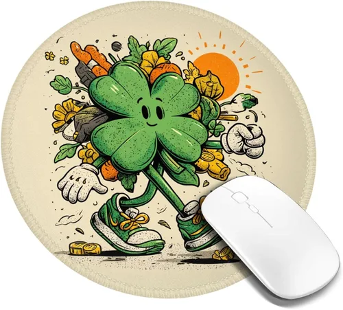 Vista 20 de Alfombrilla de mouse redonda de dibujos animados de 7.9 pulgadas, alfombrilla antideslizante para escritorio de oficina, accesorios de escritorio