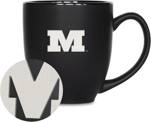 Vista 19 de Rico Industries - Taza de cerámica mate negra con grabado láser estándar de 15oz para NCAA (escuelas T & U) - Para bebidas calientes o frías