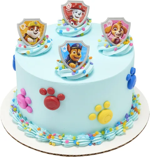 Vista 7 de DecoPac Paw Patrol Reporting For Duty Anillos, Decoraciones de cupcakes con Chase, Marshall, Skye y Rubble - Paquete de 24
