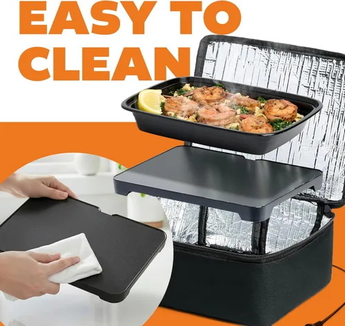 Vista 4 de HOTLOGIC Mini lonchera térmica - Calentador eléctrico portátil de alimentos para hombres y mujeres - Ideal para el trabajo, la oficina