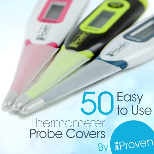 Vista 5 de iProven - Cubiertas de sonda desechables para termómetro oral y rectal Caja de 50, fácil de usar, iProven PC-111